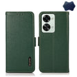 For OnePlus Nord 2T 5G KHAZNEH Litchi Texture RFID Genuine Leather Phone Case(Green) - OnePlus Cases by PMC TechLife | Online Shopping South Africa | PMC TechLife | Buy Now Pay Later Mobicred