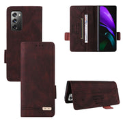 For Samsung Galaxy Z Fold2 5G Magnetic Clasp Flip Leather Phone Case(Brown)