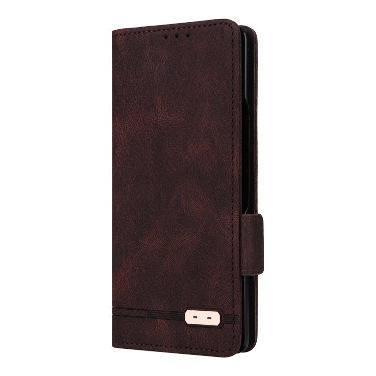 For Samsung Galaxy Z Fold2 5G Magnetic Clasp Flip Leather Phone Case(Brown)