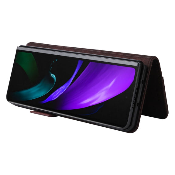 For Samsung Galaxy Z Fold2 5G Magnetic Clasp Flip Leather Phone Case(Brown)