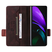 For Samsung Galaxy Z Fold2 5G Magnetic Clasp Flip Leather Phone Case(Brown)