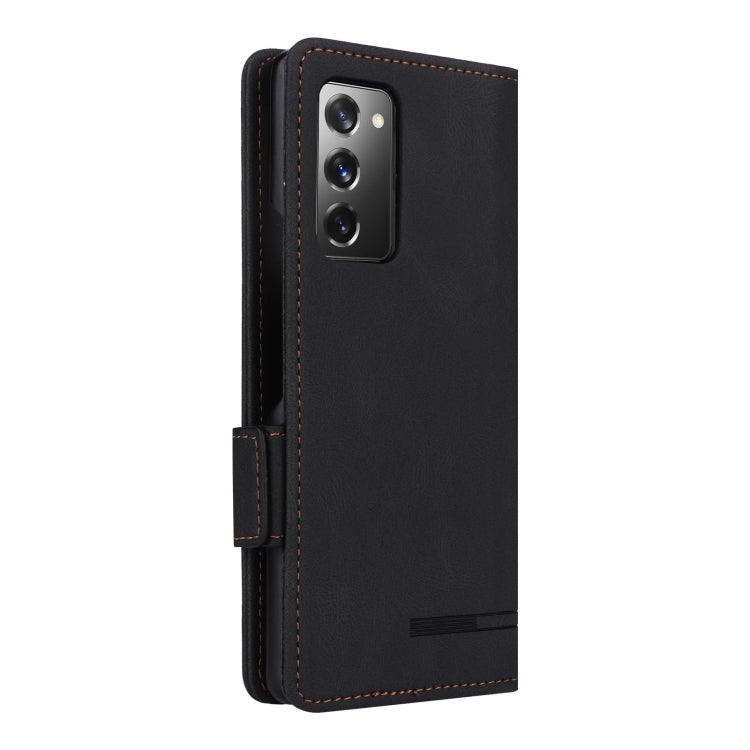 For Samsung Galaxy Z Fold2 5G Magnetic Clasp Flip Leather Phone Case(Black)