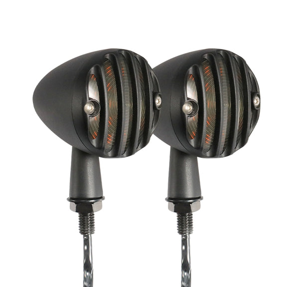 HP-Z056 1 Pair Retro Motorcycle Modified LED Turn Signal for Harley(Black)