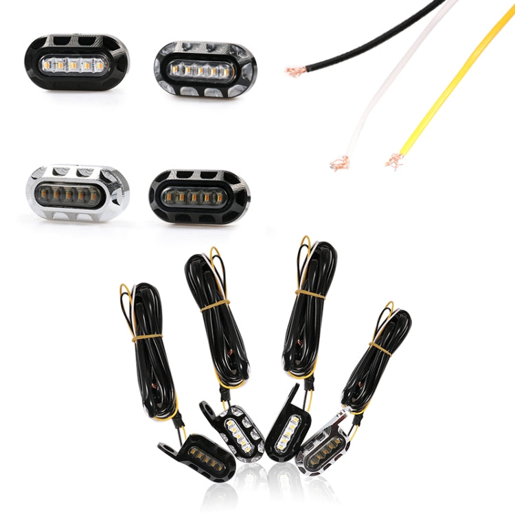 HP-Z058 Motorcycle Modified Rearview Mirror LED Turn Signal Light for Harley Sportsters XL 883 / 1200(Black)