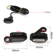 HP-Z058 Motorcycle Modified Rearview Mirror LED Turn Signal Light for Harley Sportsters XL 883 / 1200(Black)