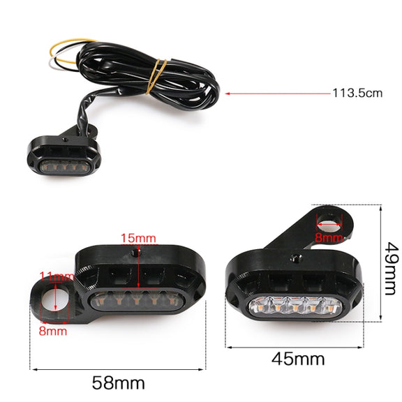 HP-Z058 Motorcycle Modified Rearview Mirror LED Turn Signal Light for Harley Sportsters XL 883 / 1200(Black)