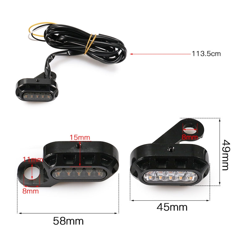 HP-Z058 Motorcycle Modified Rearview Mirror LED Turn Signal Light for Harley Sportsters XL 883 / 1200(Electroplating Black)