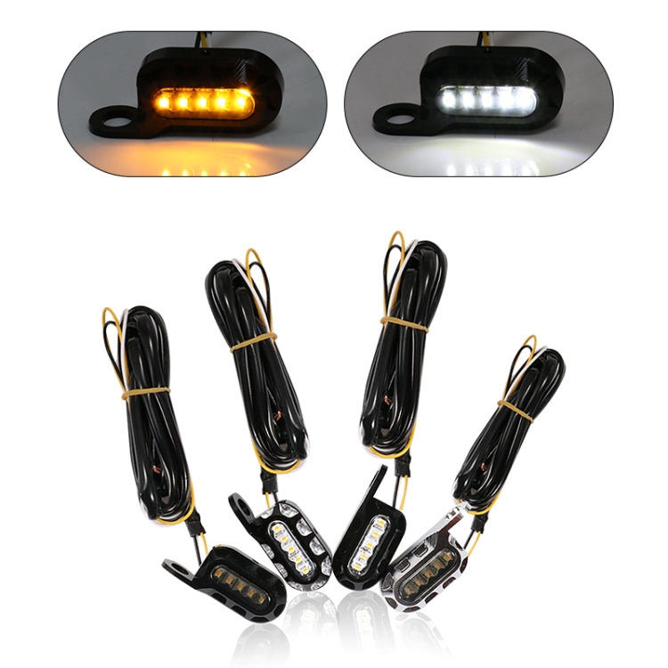 HP-Z058 Motorcycle Modified Rearview Mirror LED Turn Signal Light for Harley Sportsters XL 883 / 1200(Black)