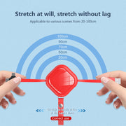 3 in 1 USB To 8 Pin + Micro USB + USB-C / Type-C Telescopic Charging Cable with Mobile Phone Holder(Red)