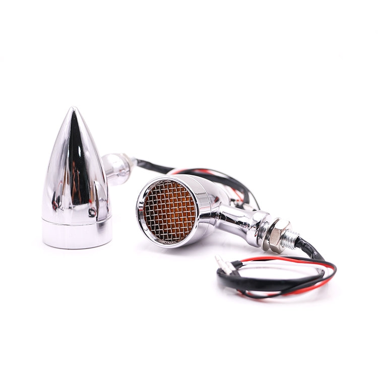 Z008 1 Pair 12V Modified Universal Motorcycle LED Turn Signal, Light Color:Yellow Light(Electroplating)