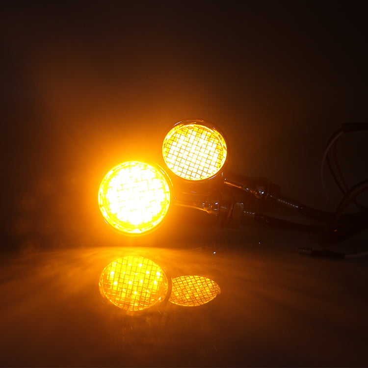Z008 1 Pair 12V Modified Universal Motorcycle LED Turn Signal, Light Color:Yellow Light(Electroplating)