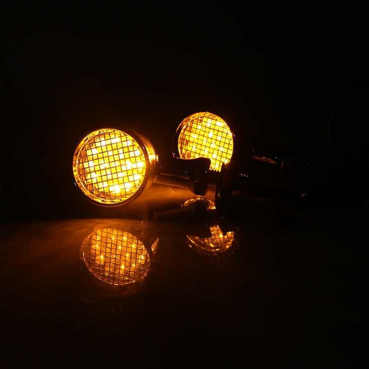 Z008 1 Pair 12V Modified Universal Motorcycle LED Turn Signal, Light Color:Yellow Light(Electroplating)