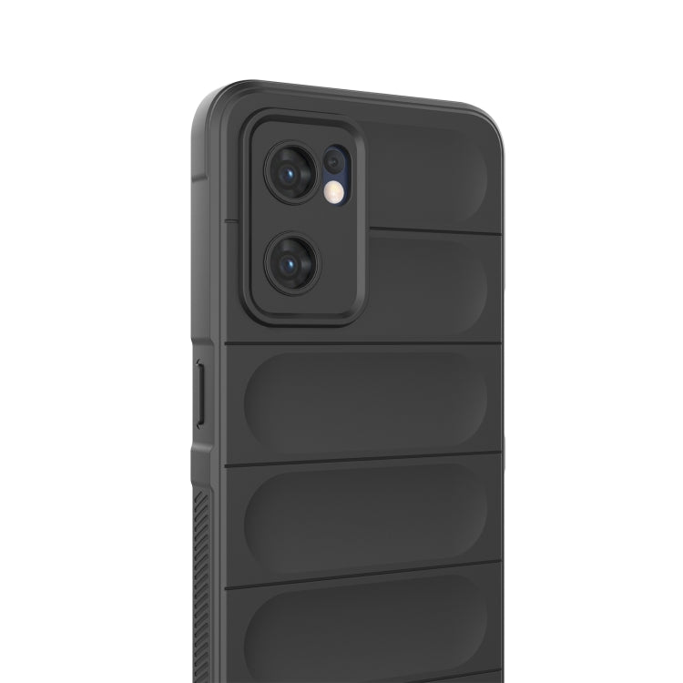 For OPPO Reno7 5G Global / Find X5 Lite Magic Shield TPU + Flannel Phone Case(Dark Blue)