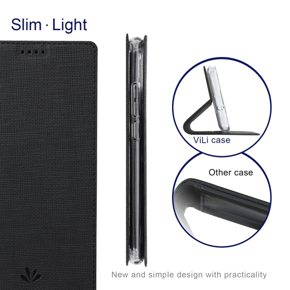 For Sharp Aquos R7 ViLi DMX Series Shockproof TPU + PU Leather Magnetic Attraction Horizontal Flip Case(Black)