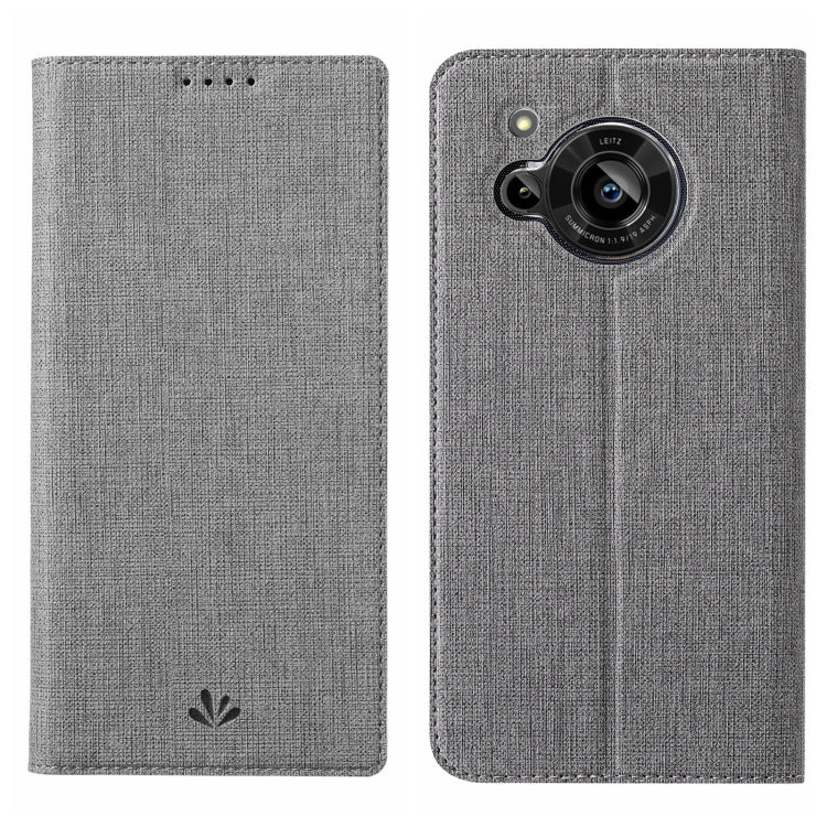 For Sharp Aquos R7 ViLi DMX Series Shockproof TPU + PU Leather Magnetic Attraction Horizontal Flip Case(Grey)
