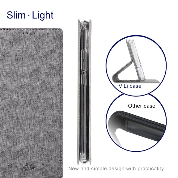 For Sharp Aquos R7 ViLi DMX Series Shockproof TPU + PU Leather Magnetic Attraction Horizontal Flip Case(Grey)
