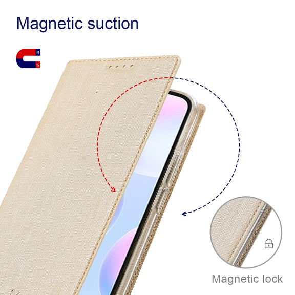 For Sharp Aquos R7 ViLi DMX Series Shockproof TPU + PU Leather Magnetic Attraction Horizontal Flip Case(Gold)