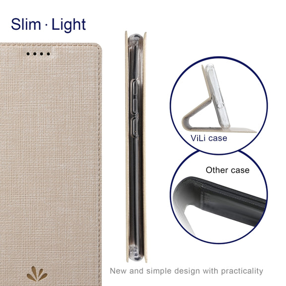 For Sharp Aquos R7 ViLi DMX Series Shockproof TPU + PU Leather Magnetic Attraction Horizontal Flip Case(Gold)