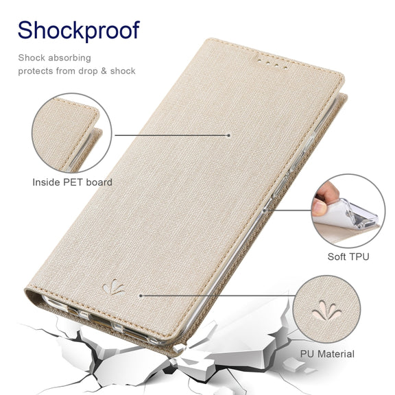 For Sharp Aquos R7 ViLi DMX Series Shockproof TPU + PU Leather Magnetic Attraction Horizontal Flip Case(Gold)