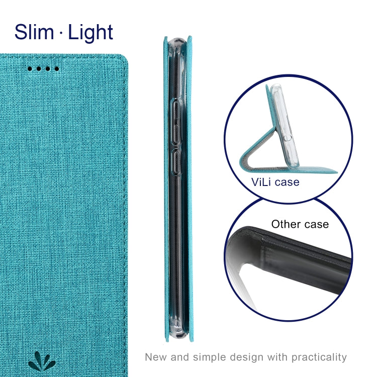For Sharp Aquos R7 ViLi DMX Series Shockproof TPU + PU Leather Magnetic Attraction Horizontal Flip Case(Blue)