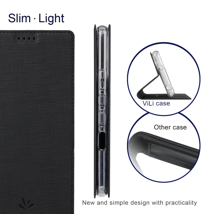 For Sharp Aquos Wish ViLi DMX Series Shockproof TPU + PU Leather Magnetic Attraction Horizontal Flip Case(Black)