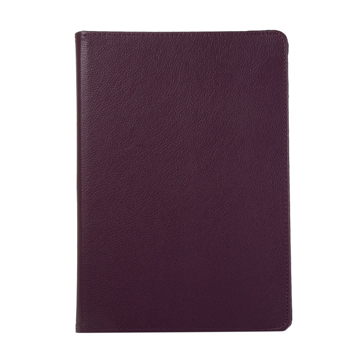 For Lenovo M10 Plus 3rd Litchi Texture 360 Degrees Rotation Leather Tablet Case with Holder(Purple)