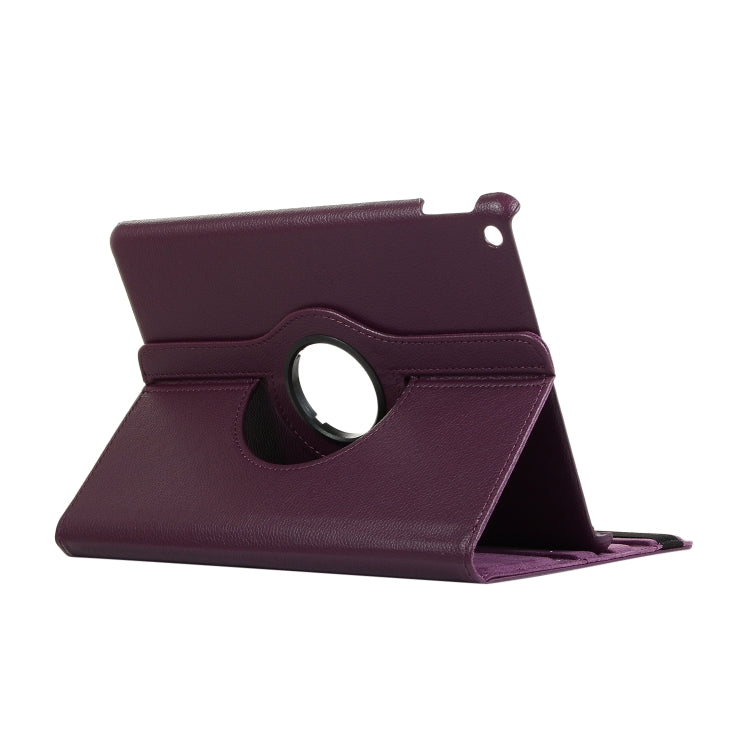 For Lenovo M10 Plus 3rd Litchi Texture 360 Degrees Rotation Leather Tablet Case with Holder(Purple)