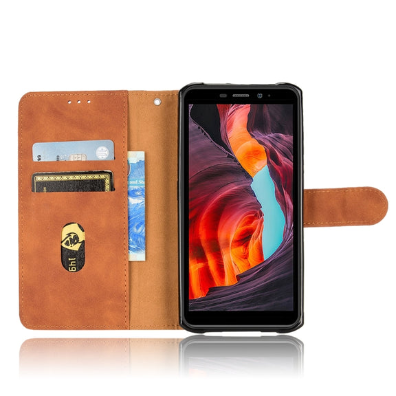 For Ulefone Armor X10 Skin Feel Magnetic Flip Leather Phone Case(Brown)