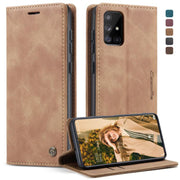 For Galaxy A71 CaseMe Multifunctional Horizontal Flip Leather Case, with Card Slot & Holder & Wallet(Brown)