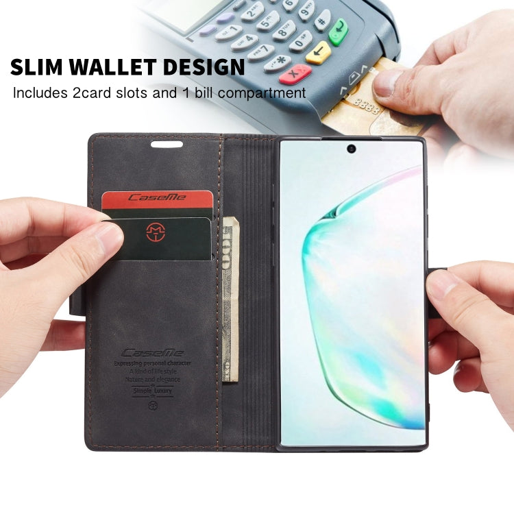 For Galaxy A81 / Note 10 Lite CaseMe Multifunctional Horizontal Flip Leather Case, with Card Slot & Holder & Wallet(Black)