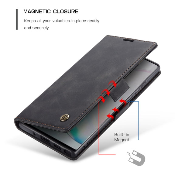 For Galaxy A81 / Note 10 Lite CaseMe Multifunctional Horizontal Flip Leather Case, with Card Slot & Holder & Wallet(Black)