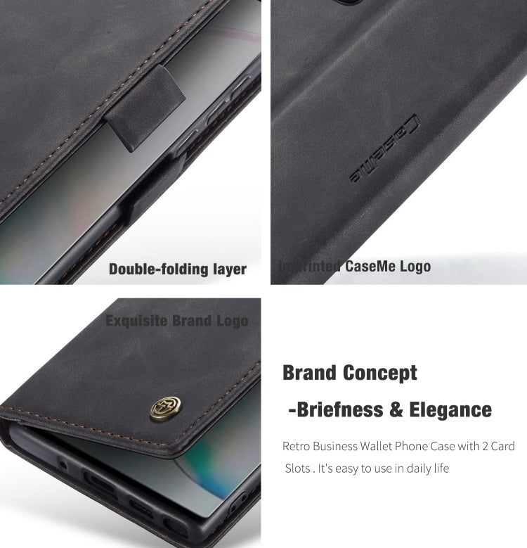 For Galaxy A81 / Note 10 Lite CaseMe Multifunctional Horizontal Flip Leather Case, with Card Slot & Holder & Wallet(Black)