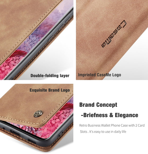 For Galaxy S20 Plus CaseMe Multifunctional Horizontal Flip Leather Case, with Card Slot & Holder & Wallet(Brown)