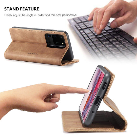 For Galaxy S20 Ultra CaseMe Multifunctional Horizontal Flip Leather Case, with Card Slot & Holder & Wallet(Brown)