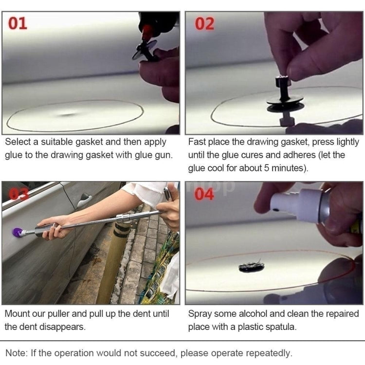 D3 96 in 1 Car Paintless Dent Dings Repair Lifter Tools Kit, Plug Type:EU Plug