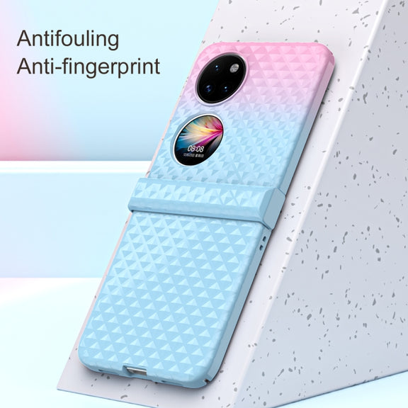 For Huawei P50 Pocket Rainbow Gradient Hinge Shockproof Phone Case(Orange Yellow)