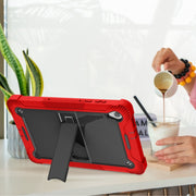 For Lenovo Tab M10 HD Silicone + PC Holder Shockproof Tablet Case(Red+Black)