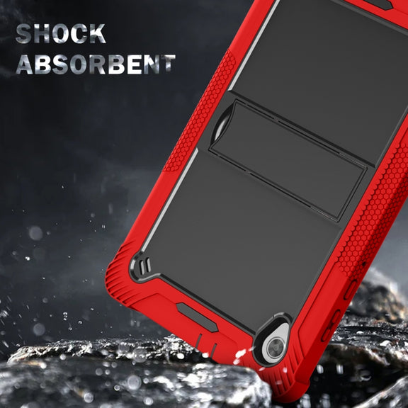For Lenovo Tab M10 HD Silicone + PC Holder Shockproof Tablet Case(Red+Black)