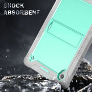 For Lenovo Tab M10 HD Silicone + PC Holder Shockproof Tablet Case(Grey+Mint Green)