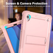 For Lenovo Tab M10 HD Silicone + PC Holder Shockproof Tablet Case(Rose Gold)