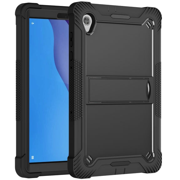 For Lenovo Tab M10 HD Silicone + PC Holder Shockproof Tablet Case(Black)