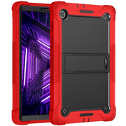 For Lenovo Tab M10 Plus X606 10.3 inch Silicone + PC Holder Shockproof Tablet Case(Red+Black)