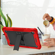 For Lenovo Tab M10 Plus X606 10.3 inch Silicone + PC Holder Shockproof Tablet Case(Red+Black)