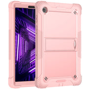 For Lenovo Tab M10 Plus X606 10.3 inch Silicone + PC Holder Shockproof Tablet Case(Rose Gold)