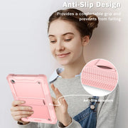For Lenovo Tab M10 Plus X606 10.3 inch Silicone + PC Holder Shockproof Tablet Case(Rose Gold)