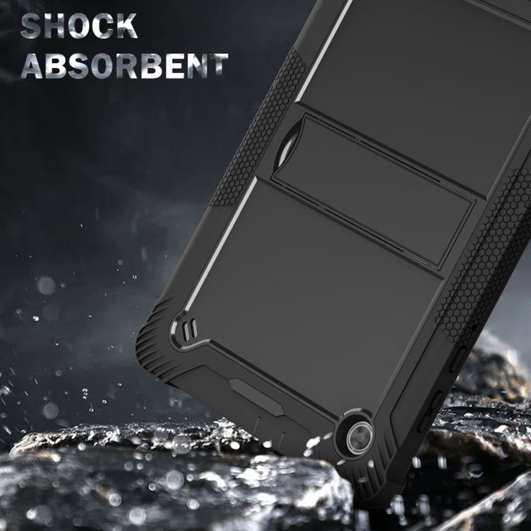 For Lenovo Tab M10 Plus X606 10.3 inch Silicone + PC Holder Shockproof Tablet Case(Black)