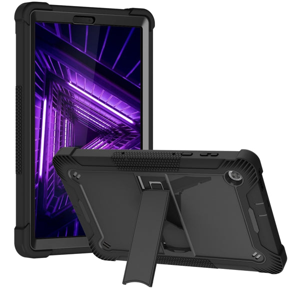 For Lenovo Tab M10 Plus X606 10.3 inch Silicone + PC Holder Shockproof Tablet Case(Black)