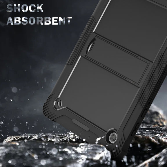 For Lenovo Tab M10 Plus X606 10.3 inch Silicone + PC Holder Shockproof Tablet Case(Black)