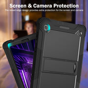 For Lenovo Tab M10 Plus X606 10.3 inch Silicone + PC Holder Shockproof Tablet Case(Black)