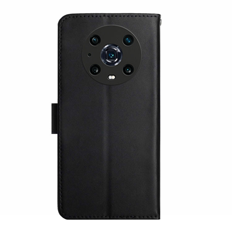 For Honor Magic4 Pro Genuine Leather Fingerprint-proof Horizontal Flip Phone Case(Black)